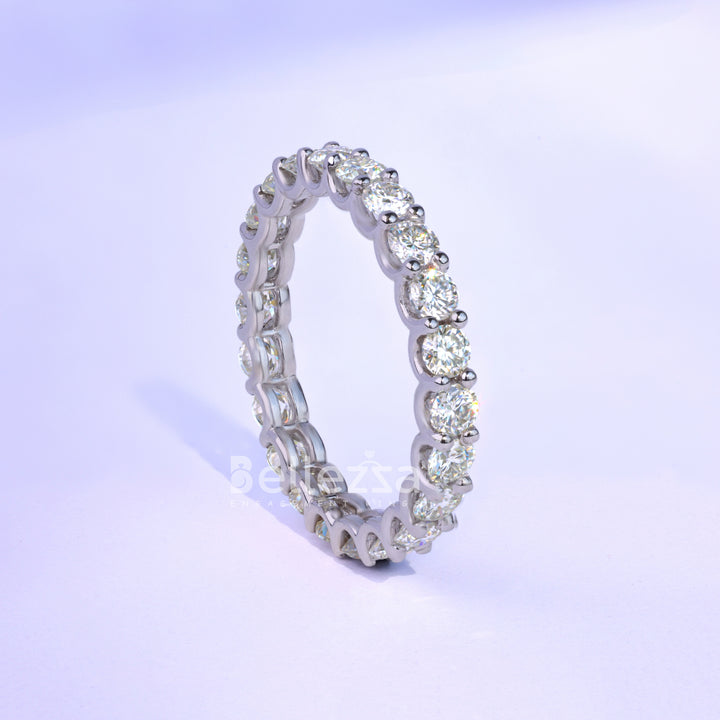 2.5MM Round Diamond Full Eternity Pave Wedding Band - Ready To Ship