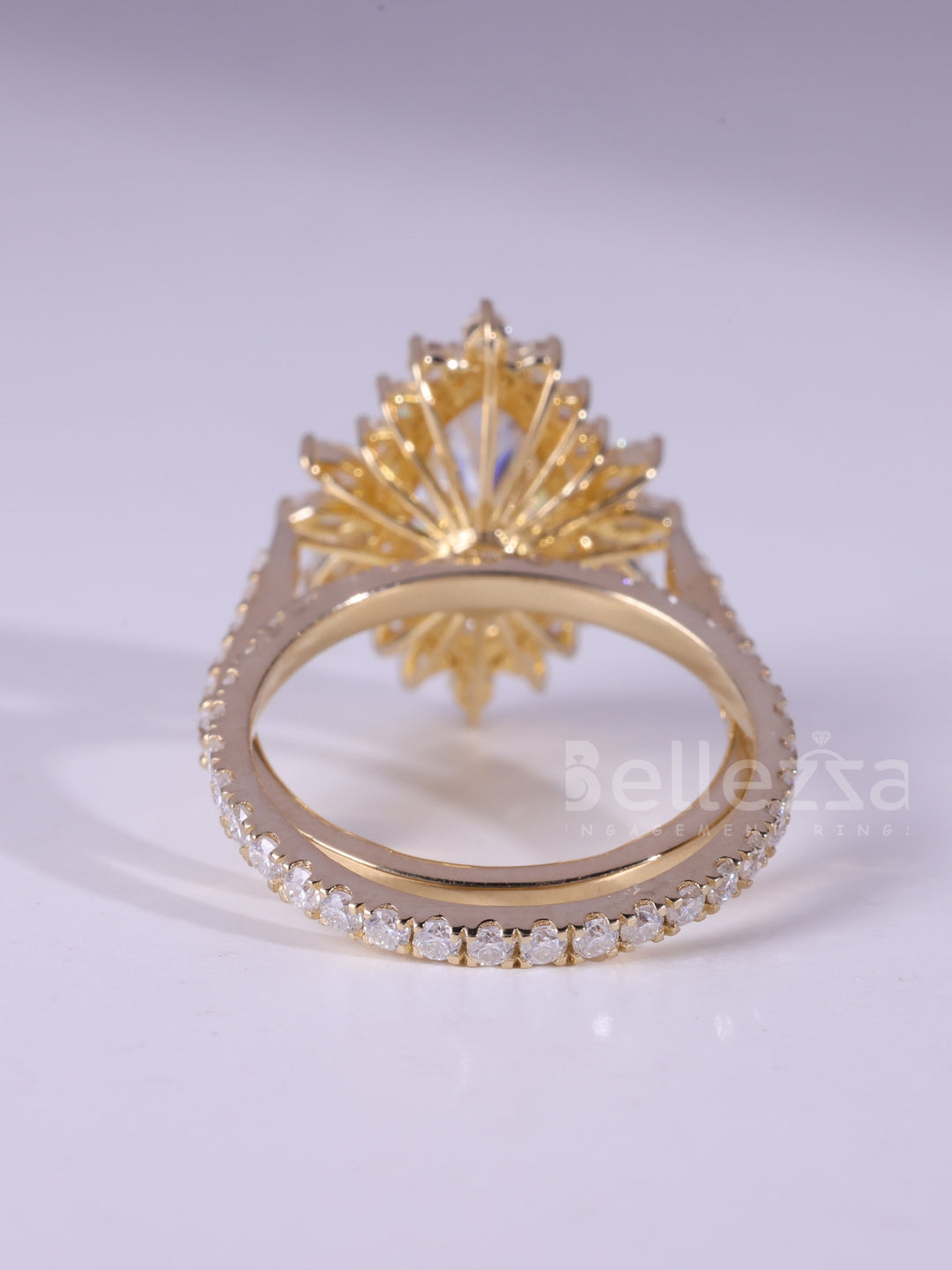 3.0CT Marquise Cut Cluster Vintage Moissanite Bridal Ring Set