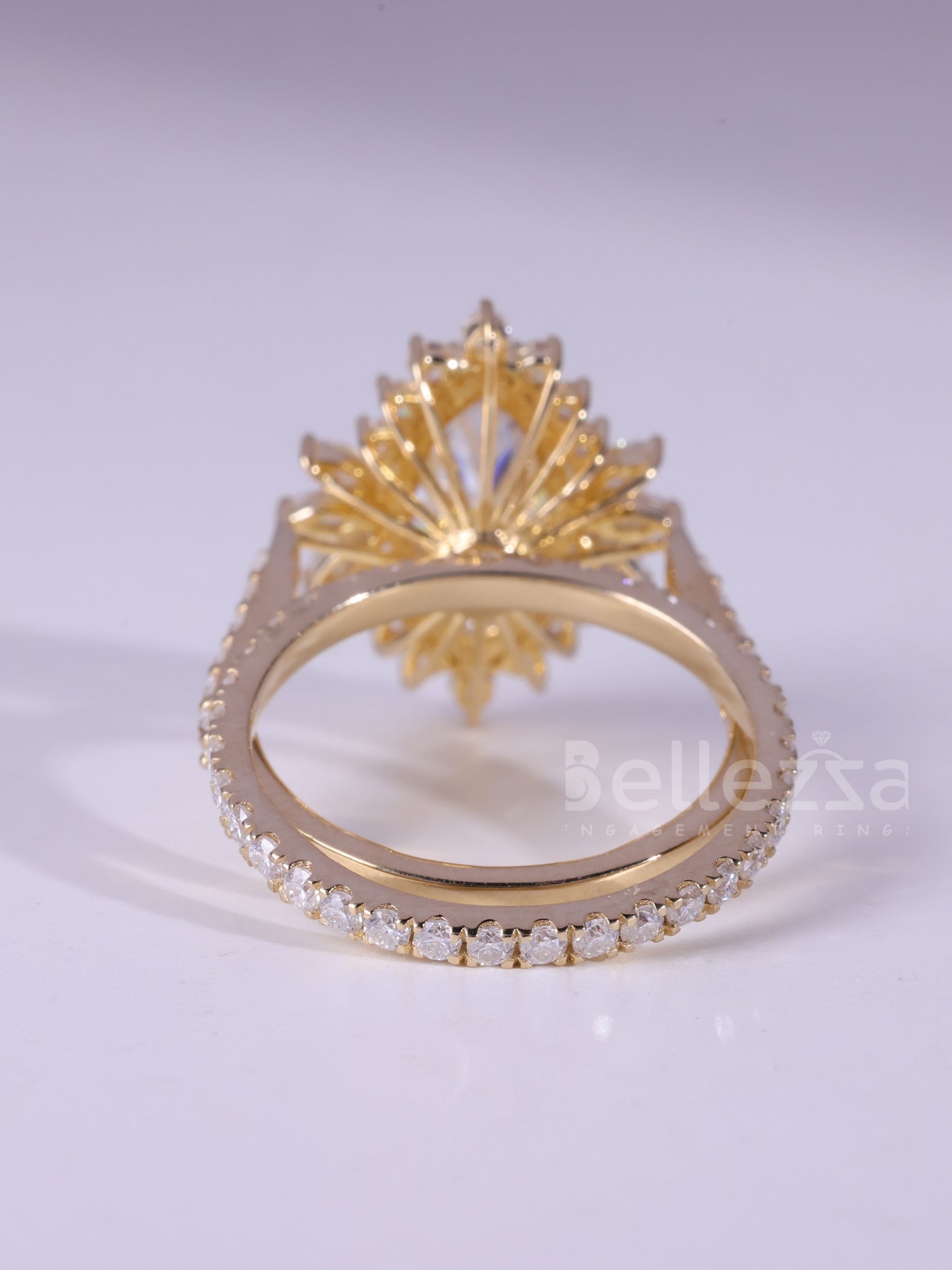 3.0CT Marquise Cut Cluster Vintage Moissanite Bridal Ring Set