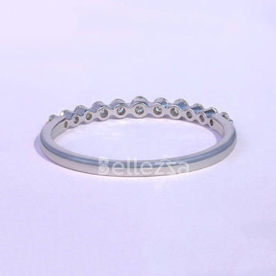 Round Cut Half Eternity Moissanite Wedding Band - Ready To Ship