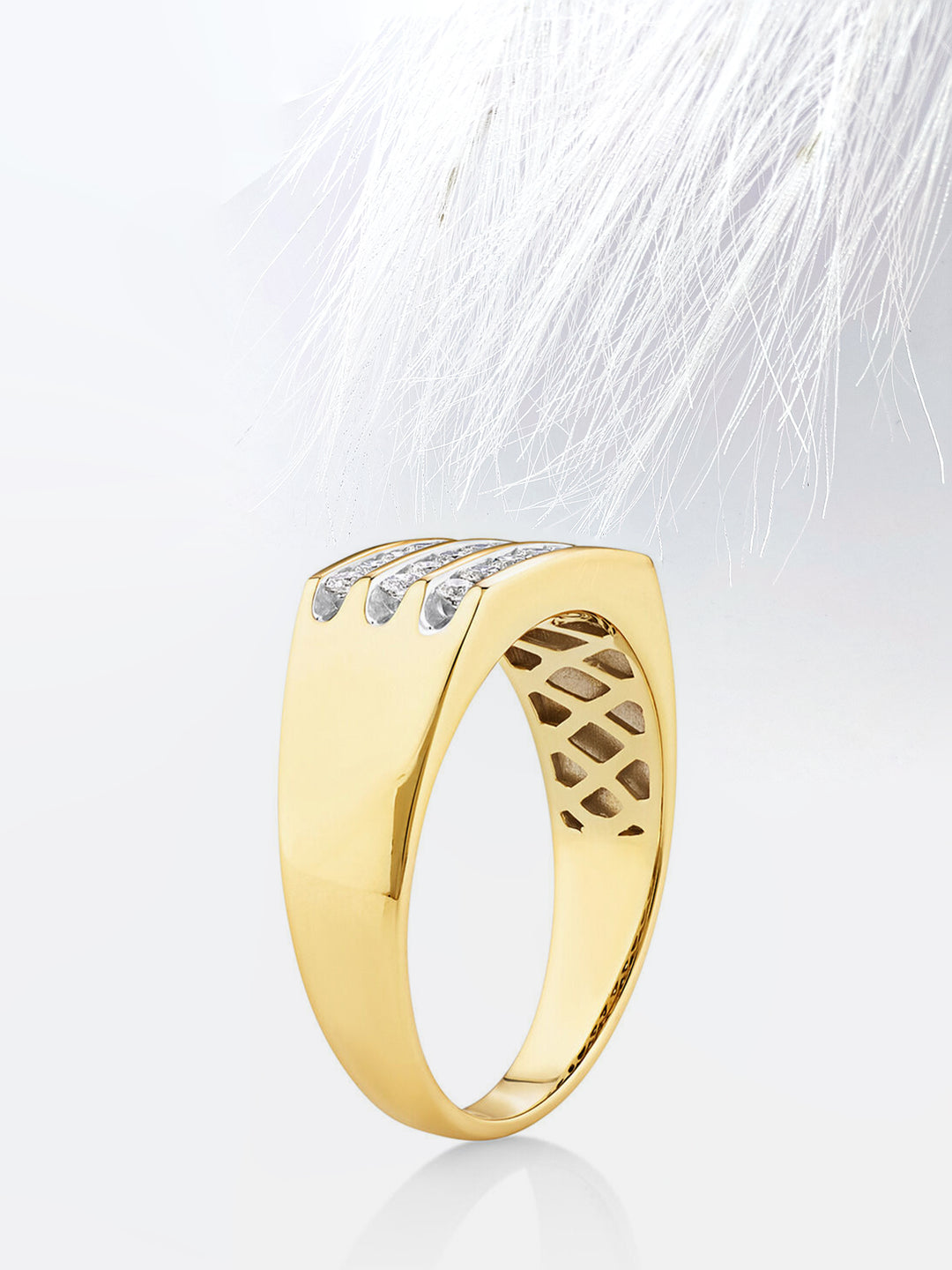 Round Cut Channel Moissanite Men's Diamond Wedding Band