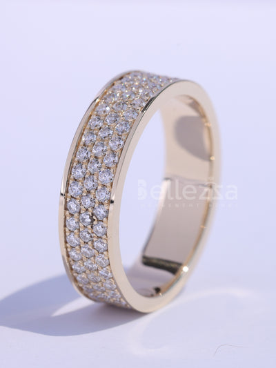 Round Cut Cluster Diamond Full Eternity Wedding Band