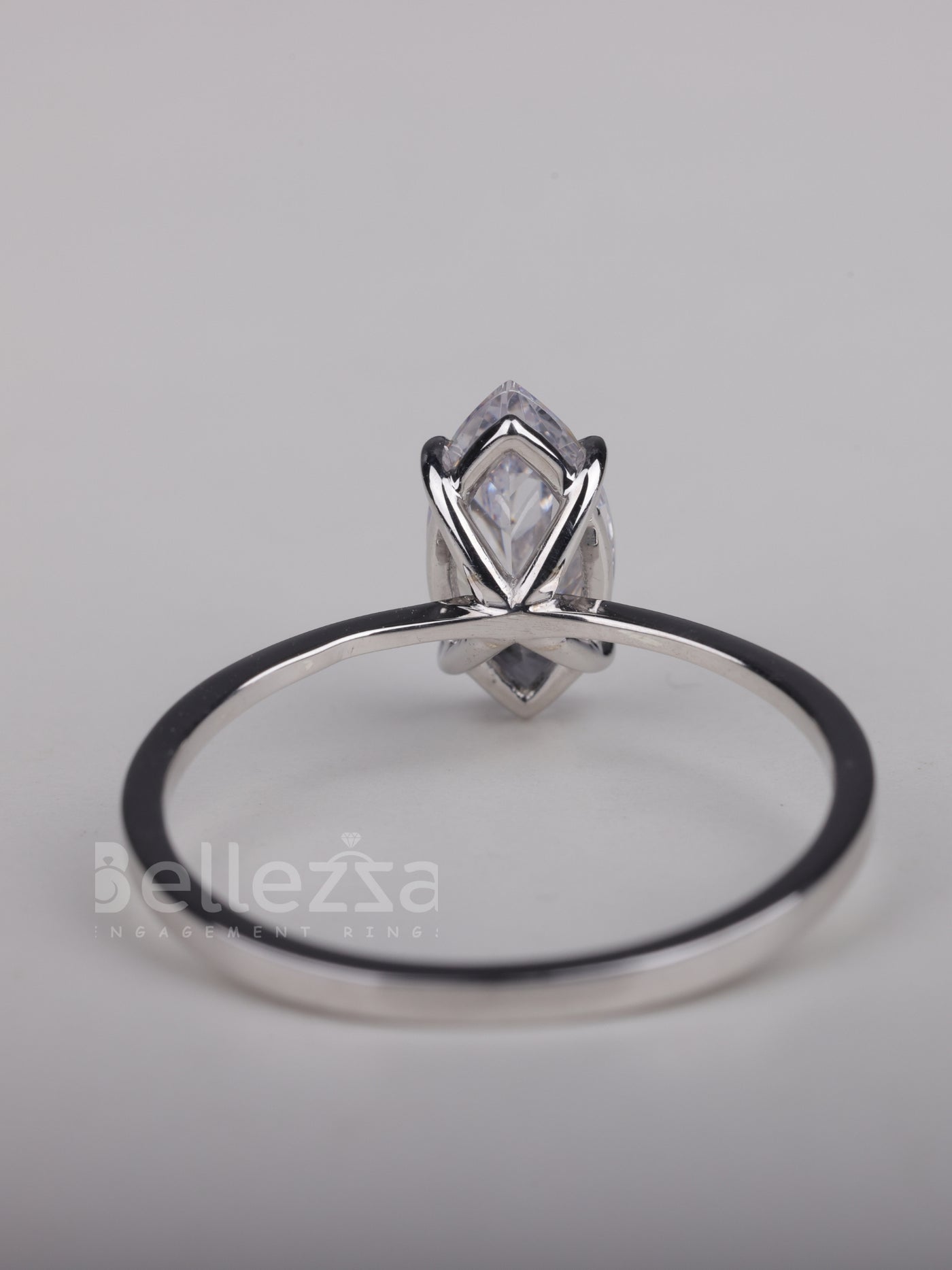 1.0CT Marquise Cut Solitaire Moissanite Engagement Ring