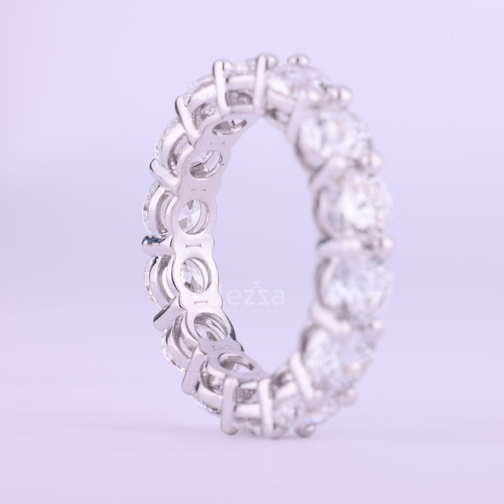 Round Cut Full Eternity Moissanite Wedding Band For Her