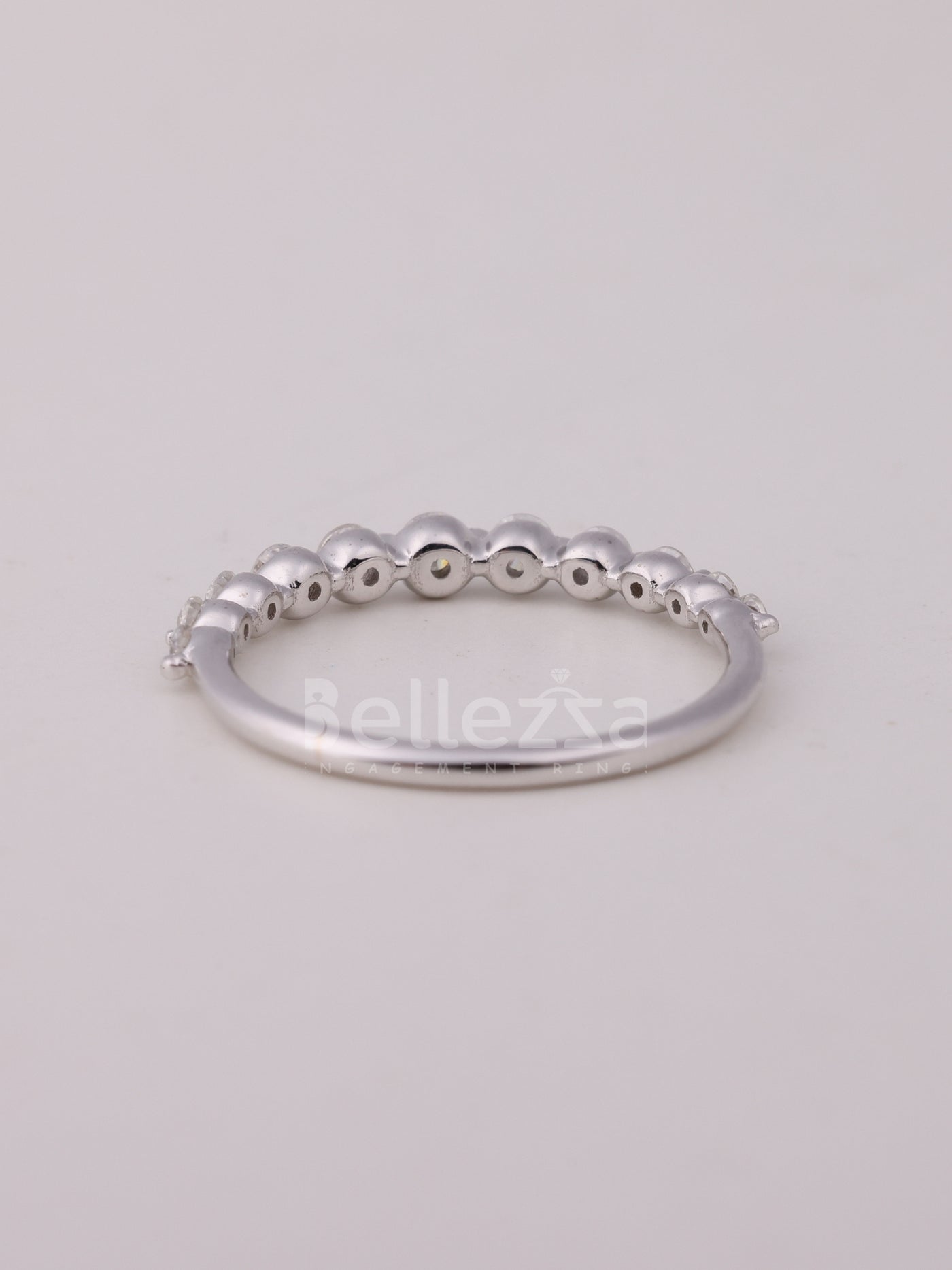 Round Cut Half Eternity Moissanite Wedding Band