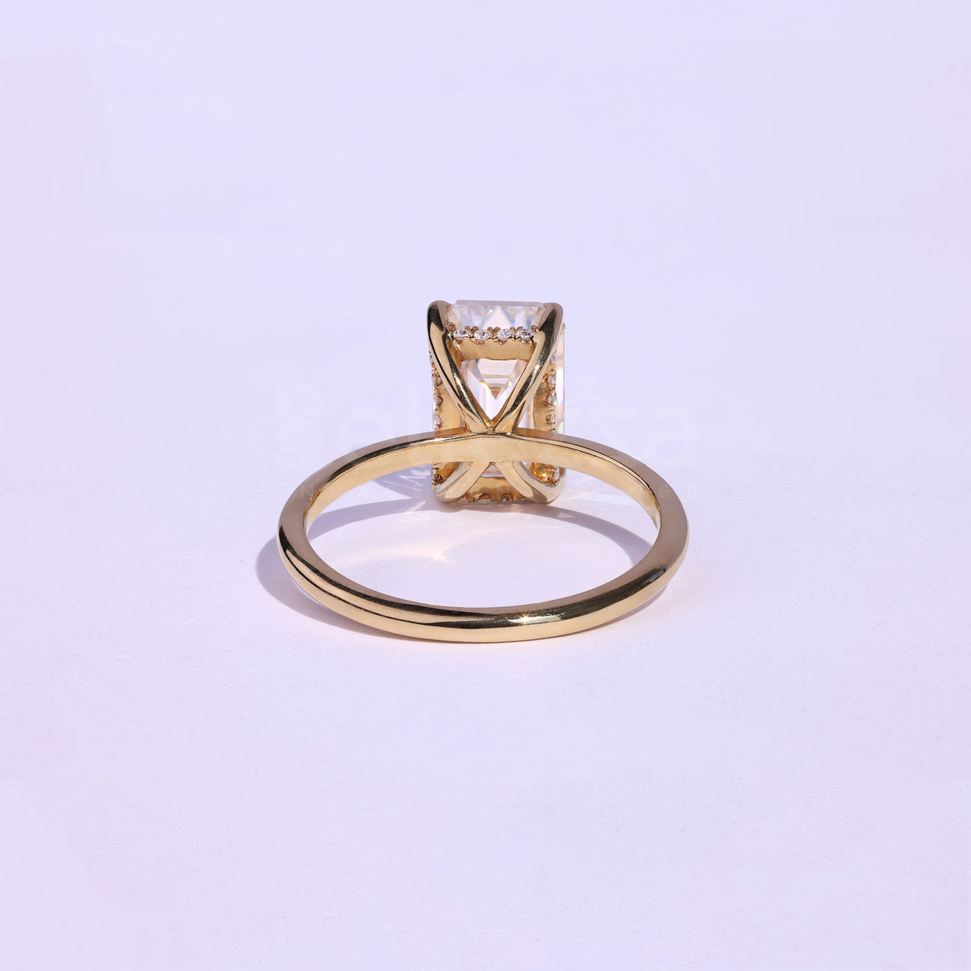 2.25CT Emerald Cut Hidden Halo Moissanite Engagement Ring - Ready to Ship