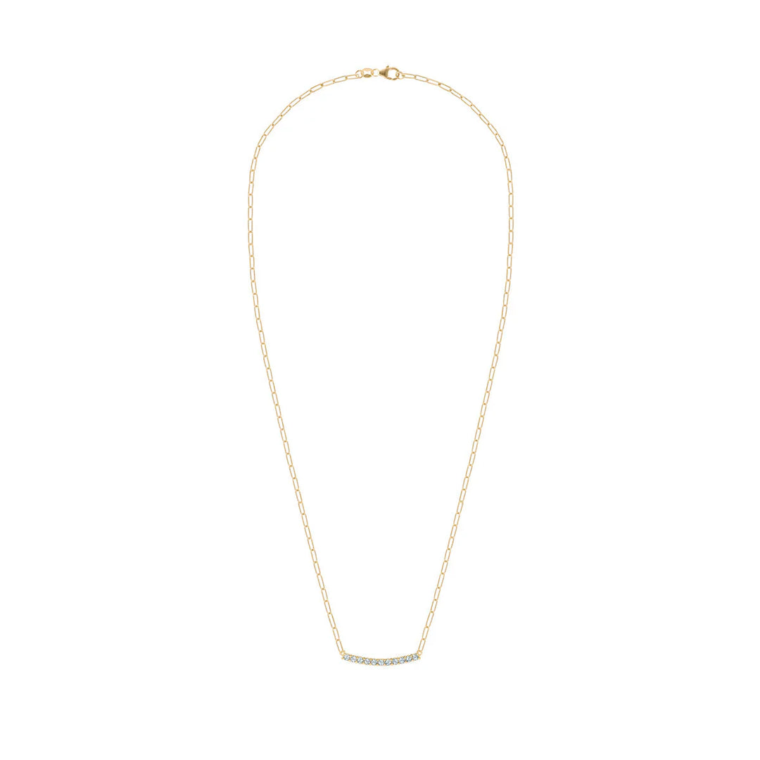 1.32TCW Round Cut Aquamarine Moissanite March Birthstone Necklace