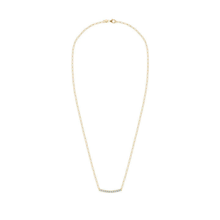 1.32TCW Round Cut Aquamarine Moissanite March Birthstone Necklace