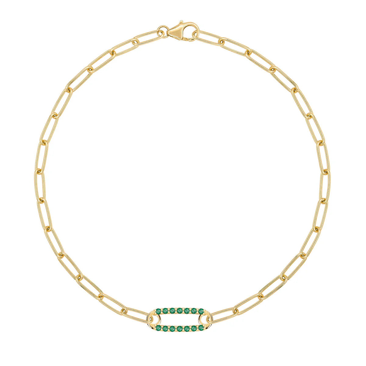 1.50TCW Round Cut Emerald Moissanite May Birthstone Bracelet