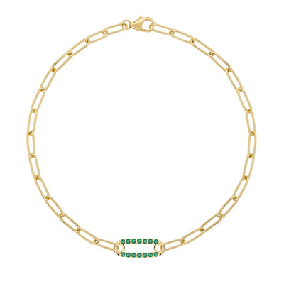 1.50TCW Round Cut Emerald Moissanite May Birthstone Bracelet