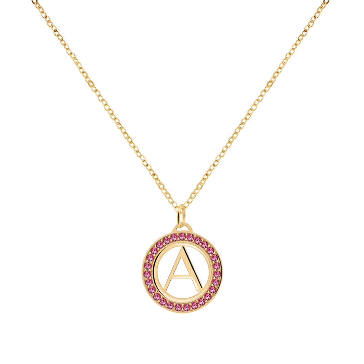 1.50TCW Round Ruby Customized Moissanite July Birthstone Necklace