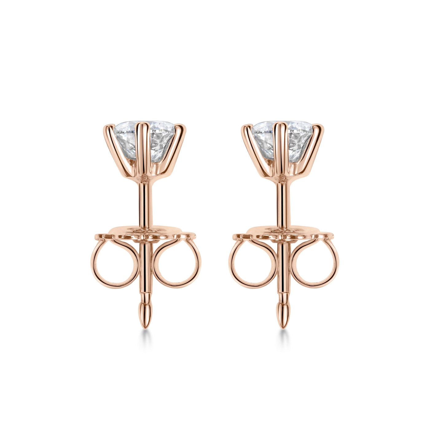 0.5 CT Round Solitaire G/VVS Lab Grown Diamond Earrings
