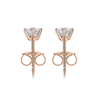 0.5 CT Round Solitaire G/VVS Lab Grown Diamond Earrings
