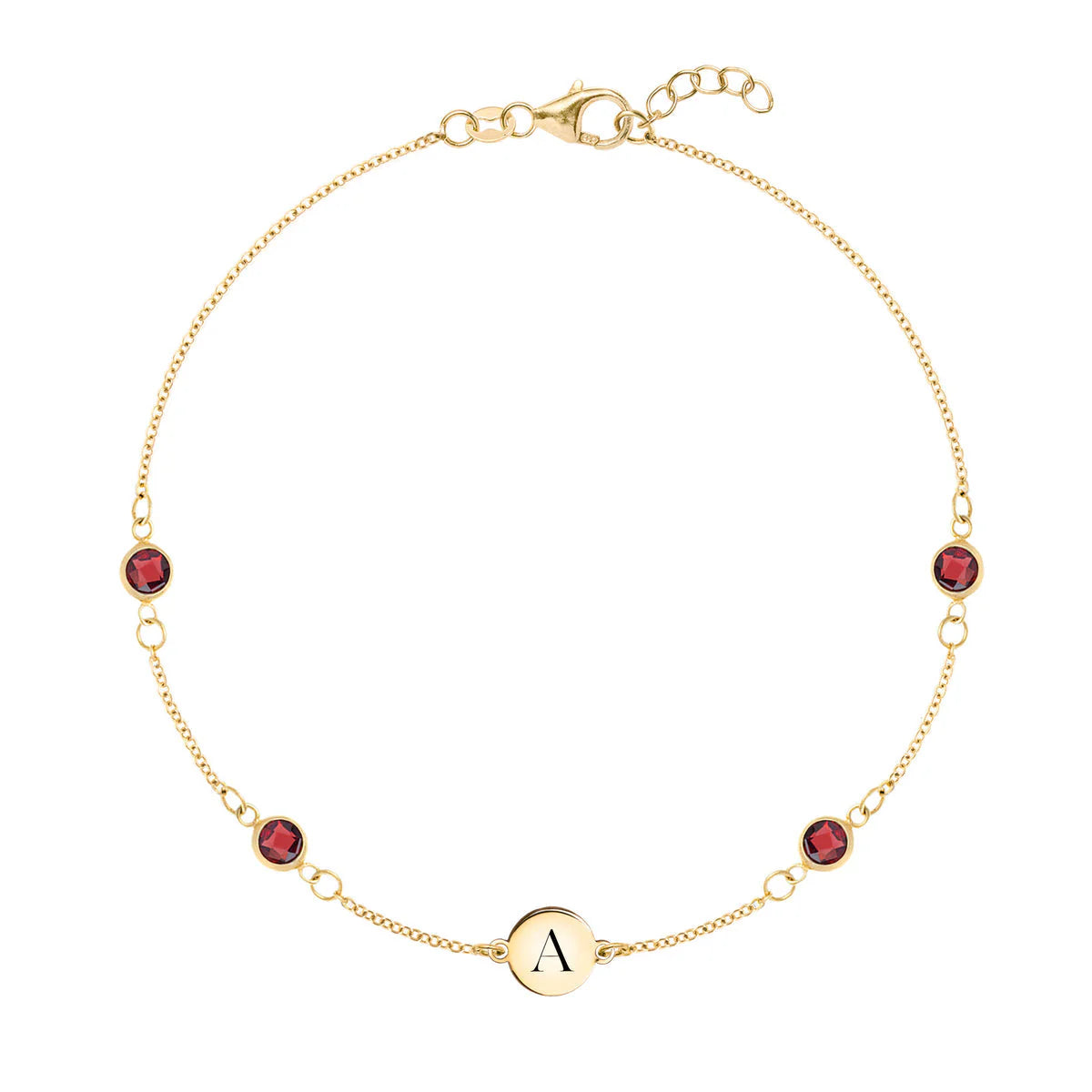 1.0 TCW Round Cut Customized Moissanite January Birthstone Bracelet