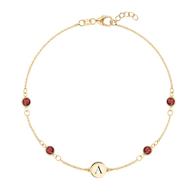1.0 TCW Round Cut Customized Moissanite January Birthstone Bracelet