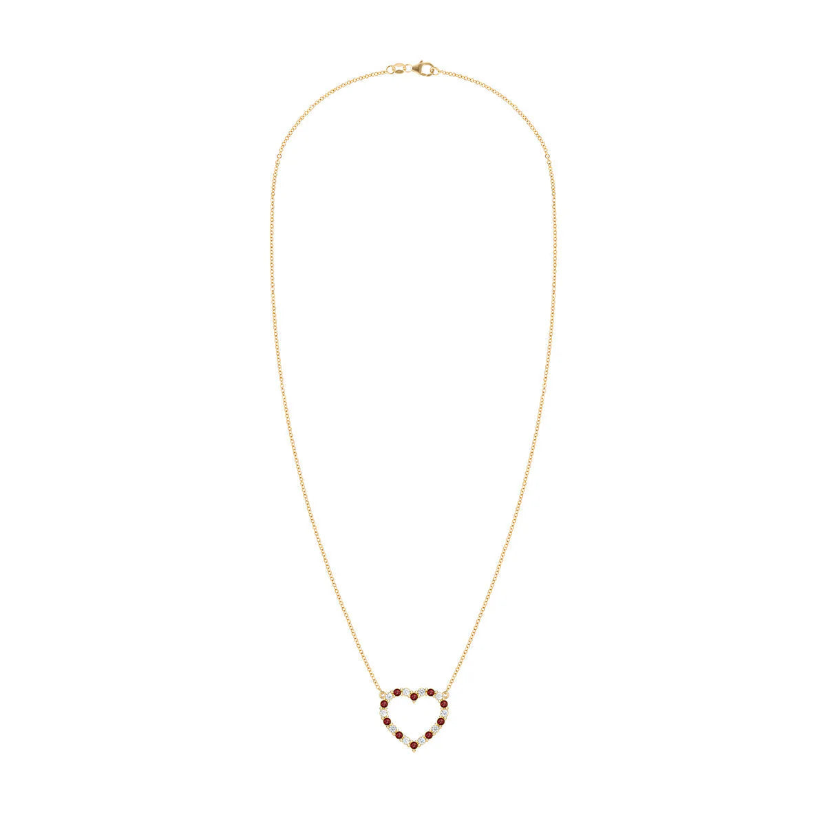 2.50 TCW Round Cut Open Heart Moissanite Necklace-January Birthstone