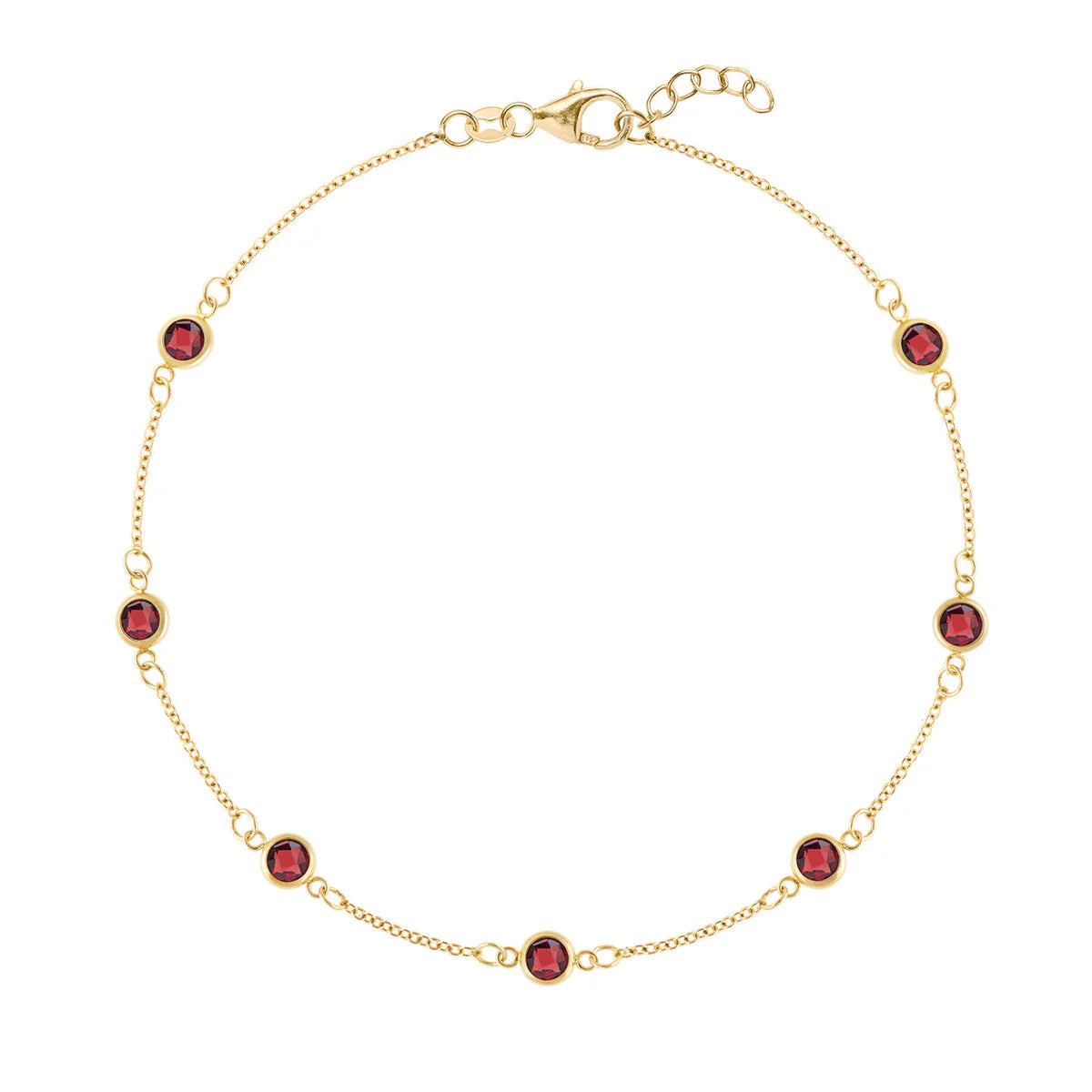 1.75 TCW Round Cut Garnet Moissanite January Birthstone Bracelets