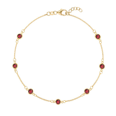 1.75 TCW Round Cut Garnet Moissanite January Birthstone Bracelets