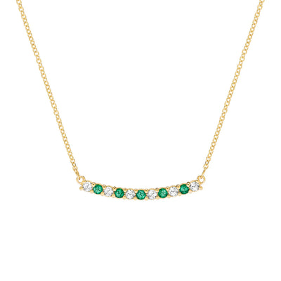 1.32TCW Round Cut Emerald Moissanite May Birthstone Necklace