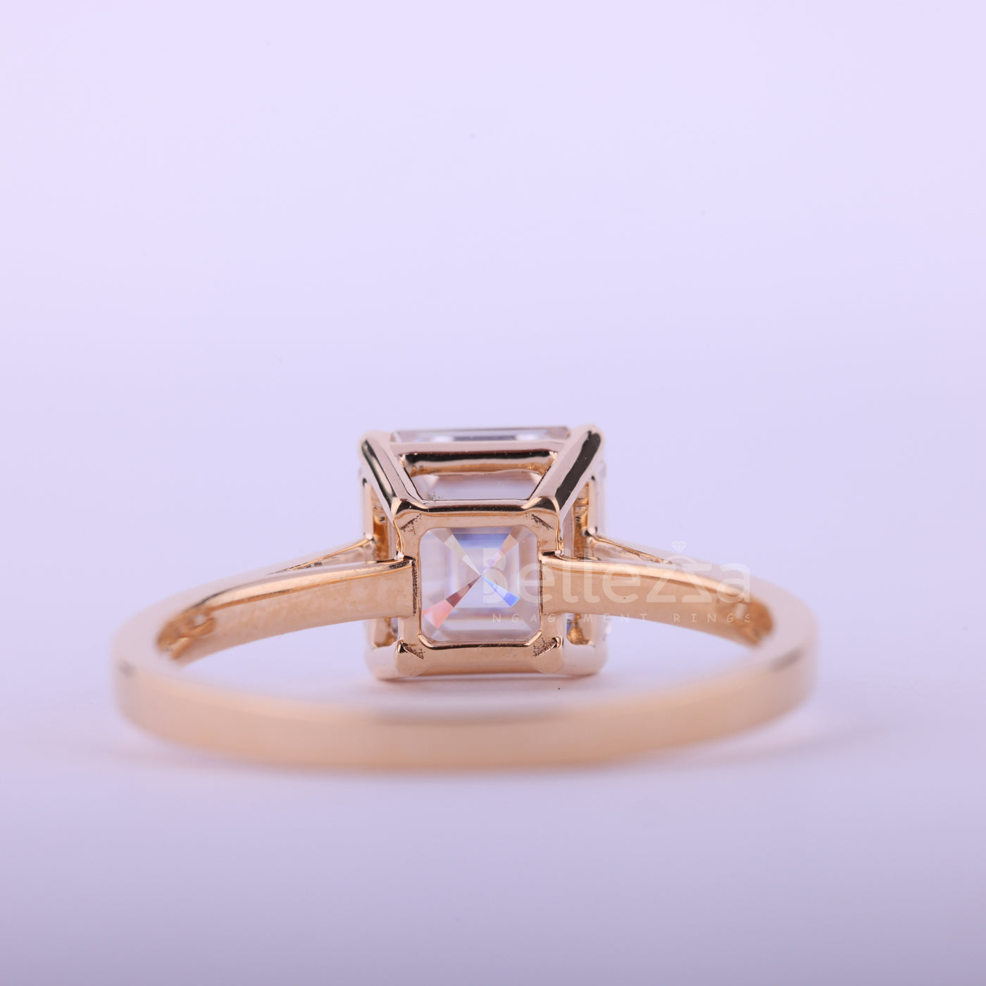 1.50CT Asscher Cut Solitaire Moissanite Engagement Ring