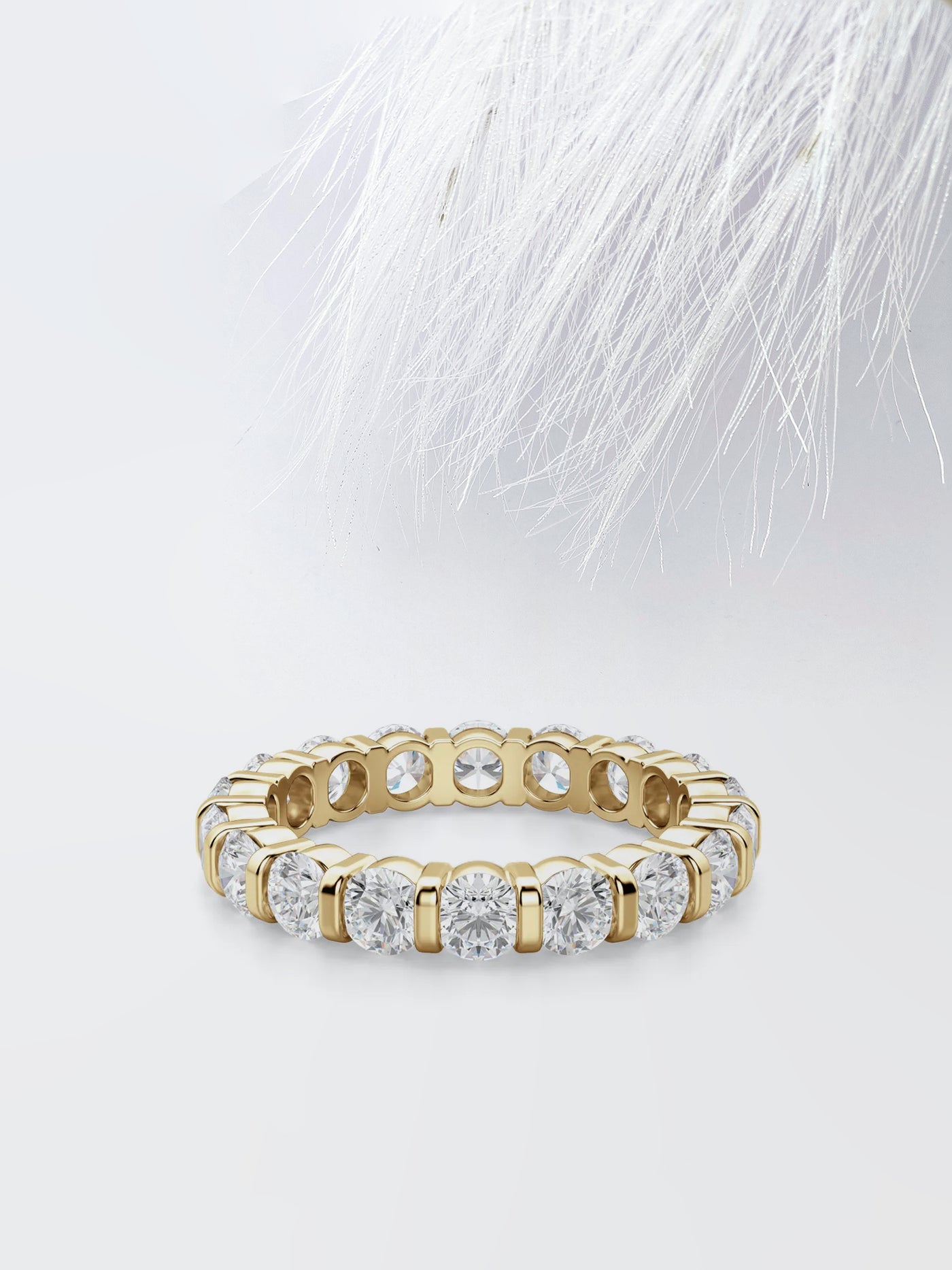 Round Cut Bar Set Diamond Wedding Band For Women