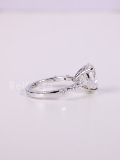 1.50CT-2.50CT Oval Cut Diamond Petite Pave Engagement Ring