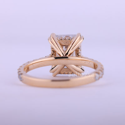 1.50CT Radiant Cut Pave Setting Moissanite Engagement Ring