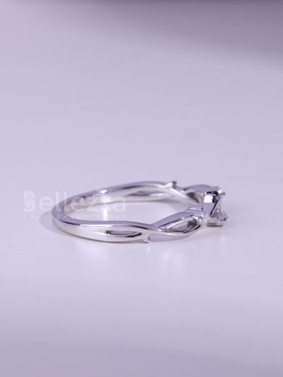 Round Brilliahnt Cut Nature Inspired Moissanite Wedding Band