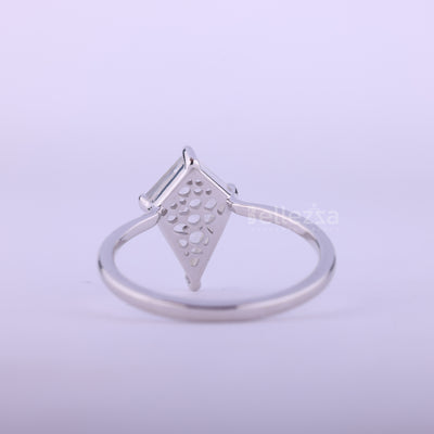 1.0CT Kite Cut Diamond Solitaire Moissanite Engagement Ring