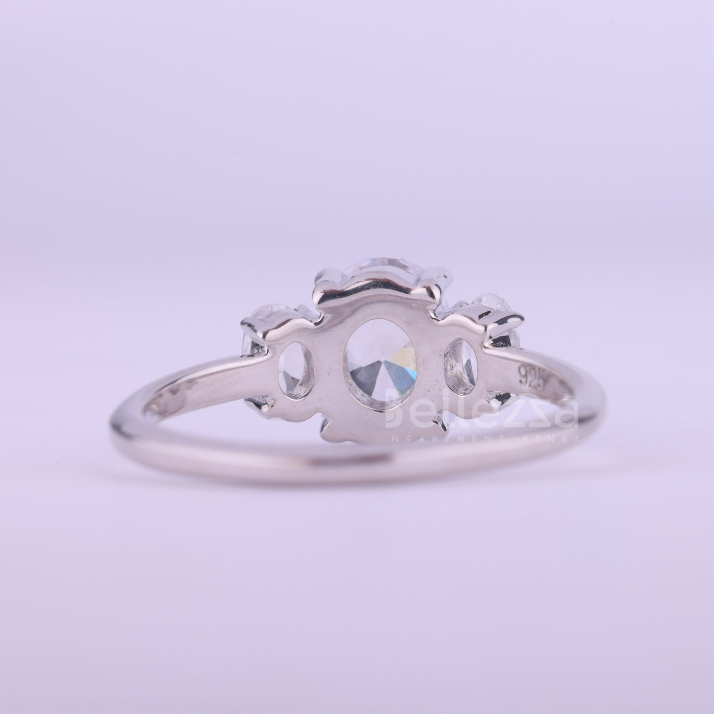 1.0CT Oval Cut Three Stone Moissanite Engagement Ring