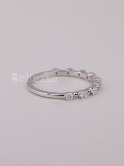 Round Cut Petite Pave Setting Moissanite Wedding Band