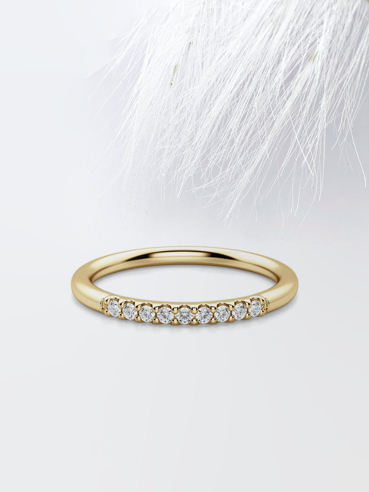 Round Cut Nine Stone Diamond Wedding Band For Women