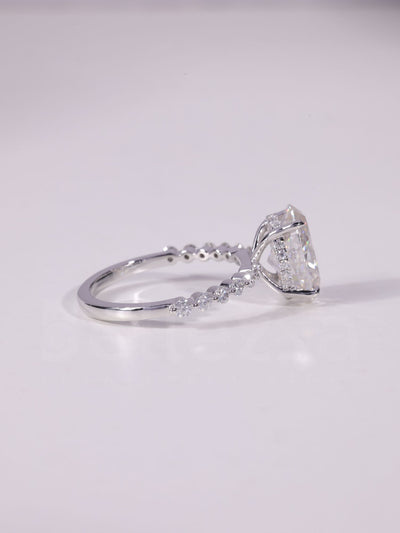 1.0CT-3.0CT Oval Cut Pave Setting Moissanite Engagement Ring