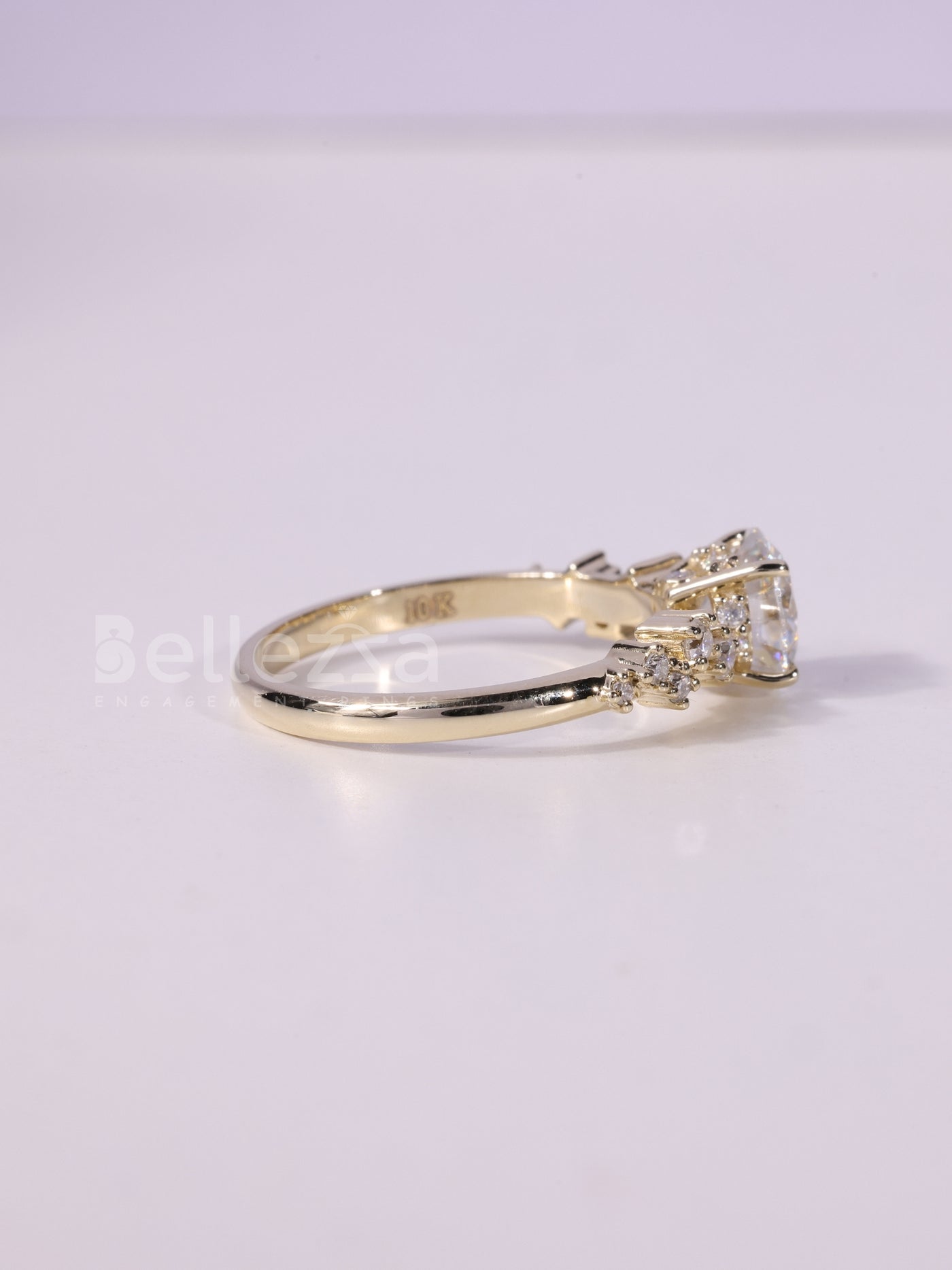 1.0CT-2.0CT Round Brilliant Cut Cluster Diamond Engagement Ring