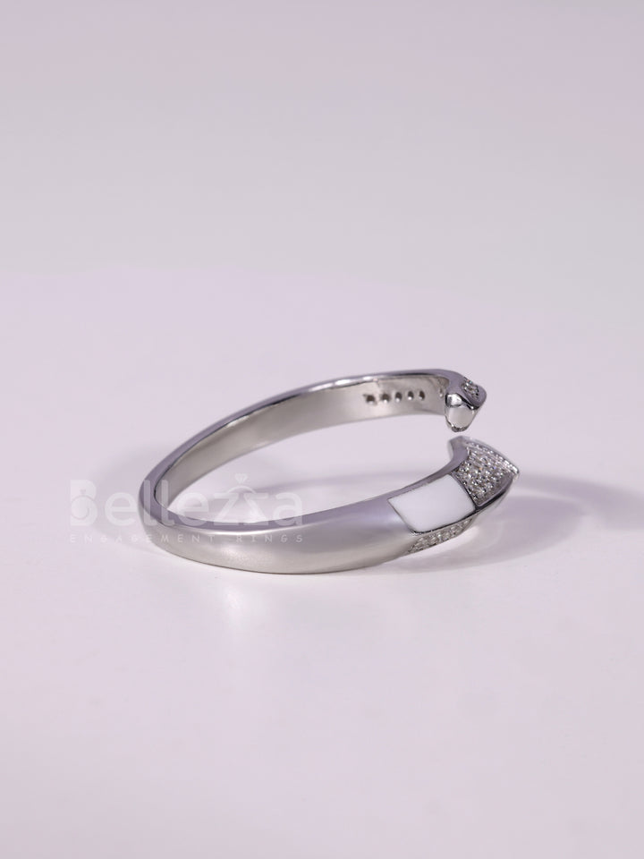 0.60TCW Round Cut Unique Style Bypass Shank Wedding Band