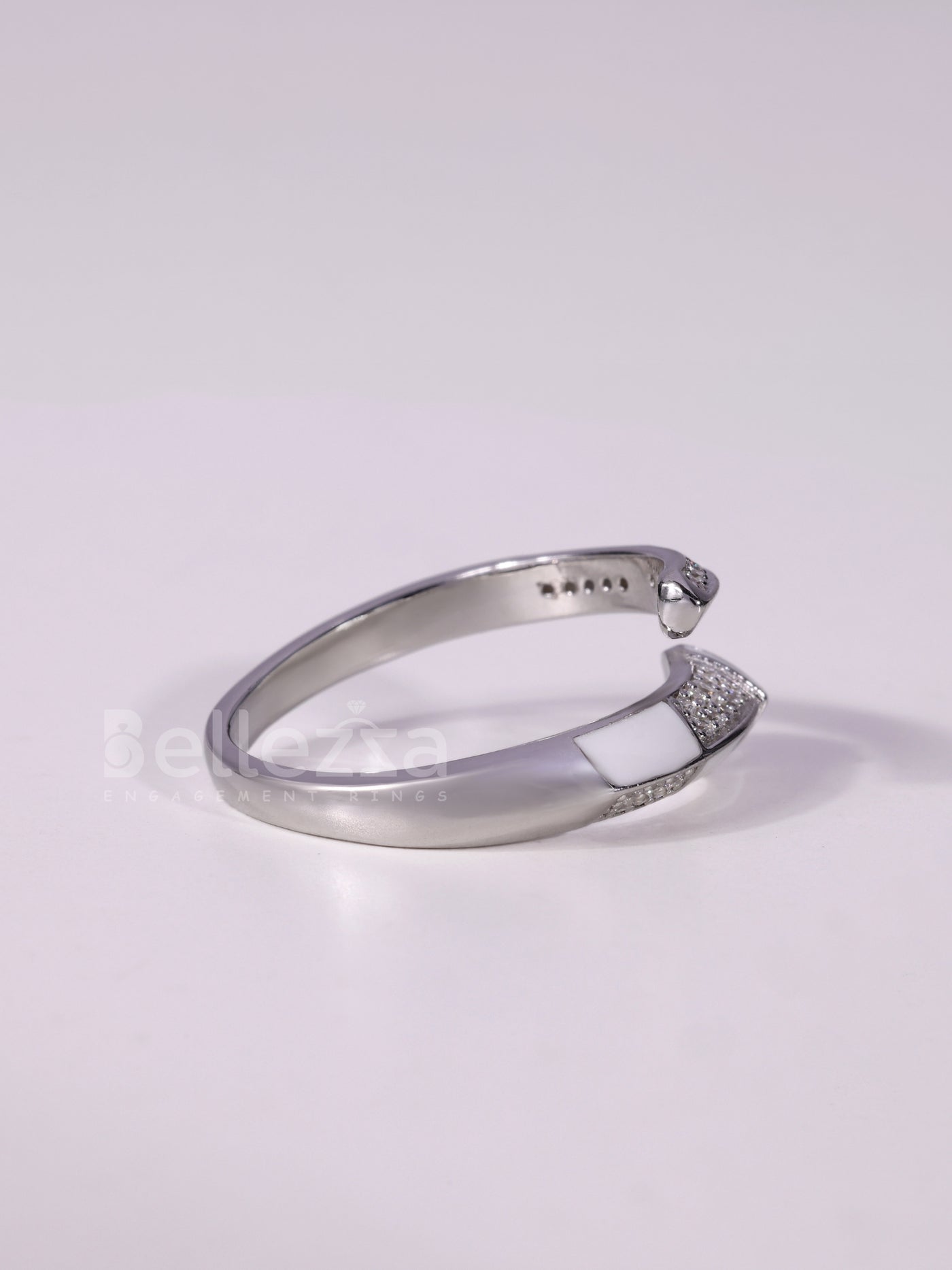 0.60TCW Round Cut Unique Style Bypass Shank Wedding Band