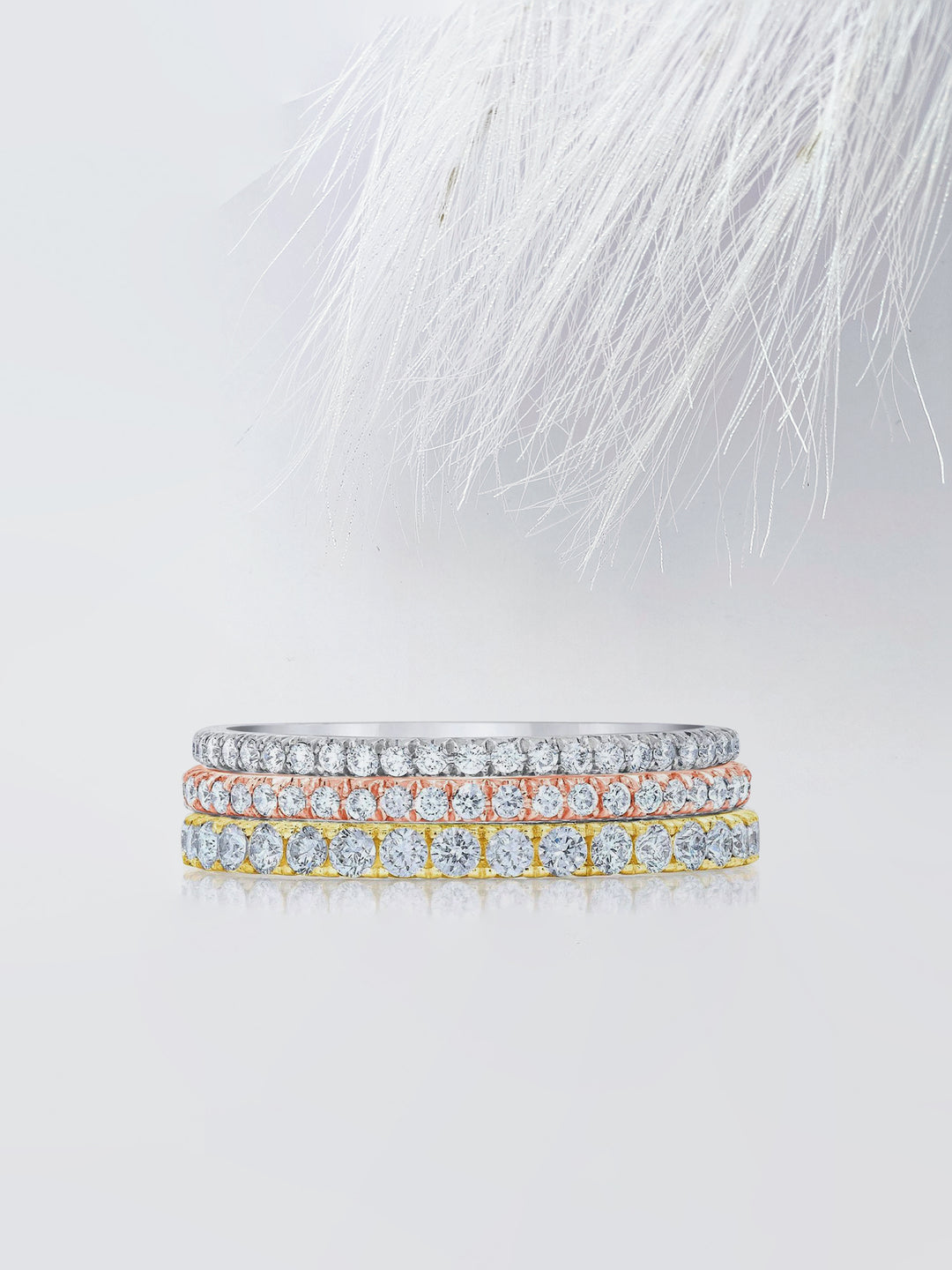 Round Cut Micro Pave Eternity Diamond Wedding Band For Women