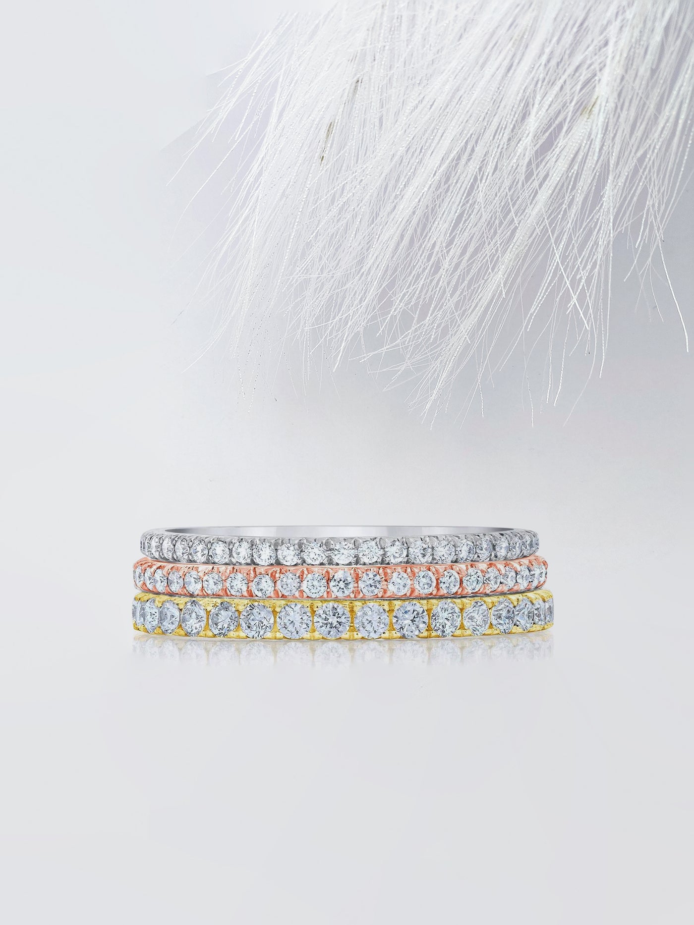 Round Cut Micro Pave Eternity Diamond Wedding Band For Women