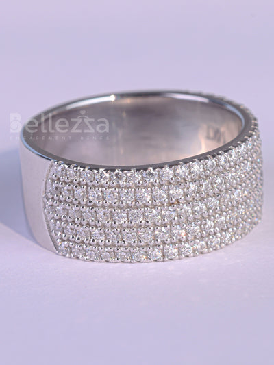 1.50TCW Round Cut Half Eternity Moissanite Wedding Band