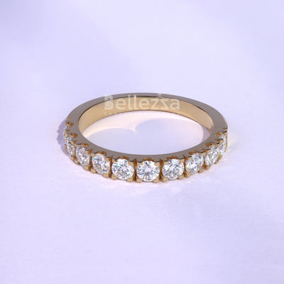 Round Cut Half Eternity Wedding Band For Her - Ready To Ship