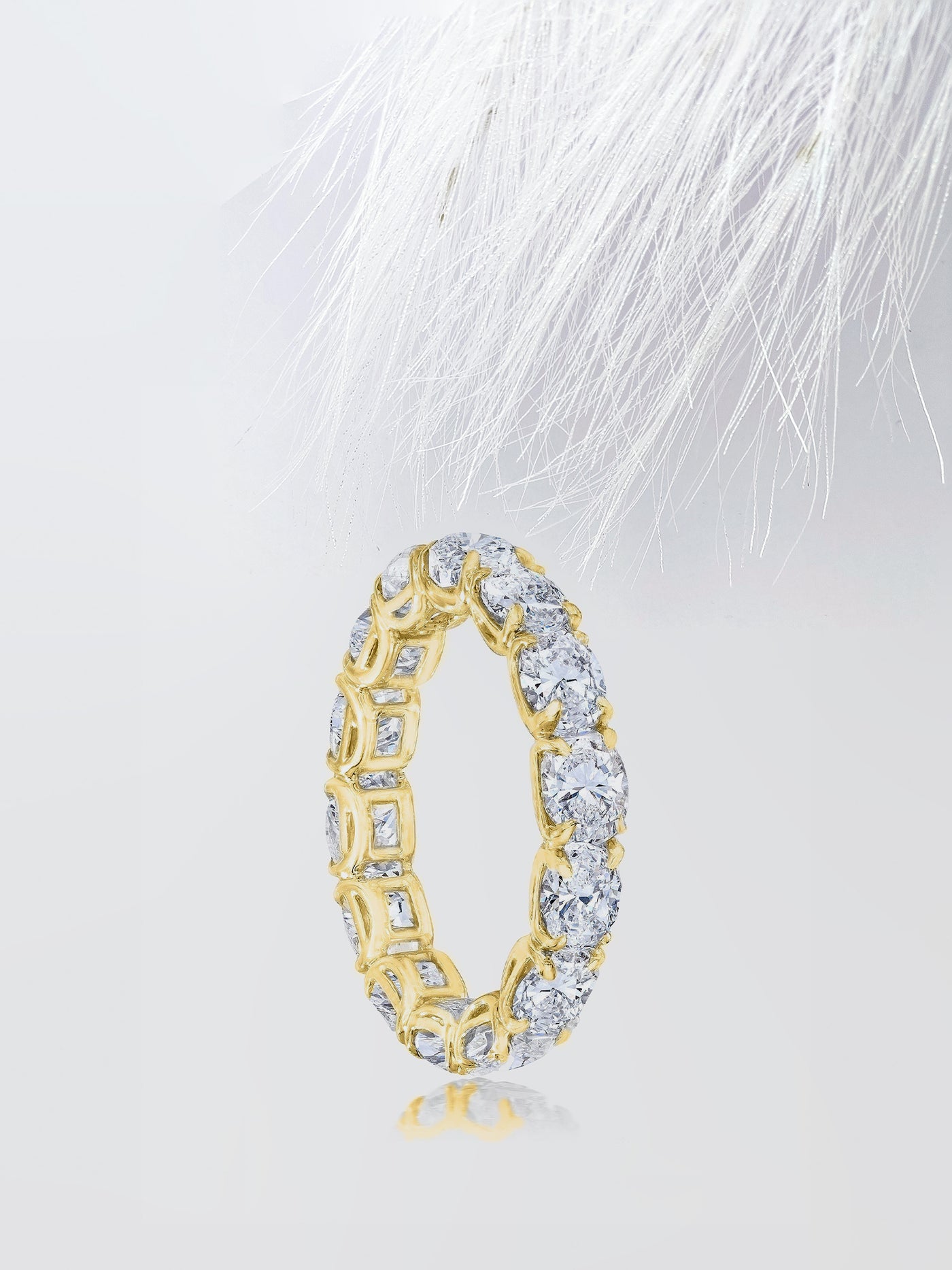 Oval Cut Eternity Diamond Wedding Band For Women