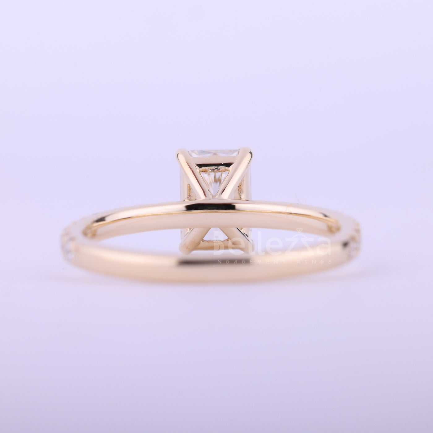 1.0CT Radiant Cut Pave Setting moissanite Engagement Ring