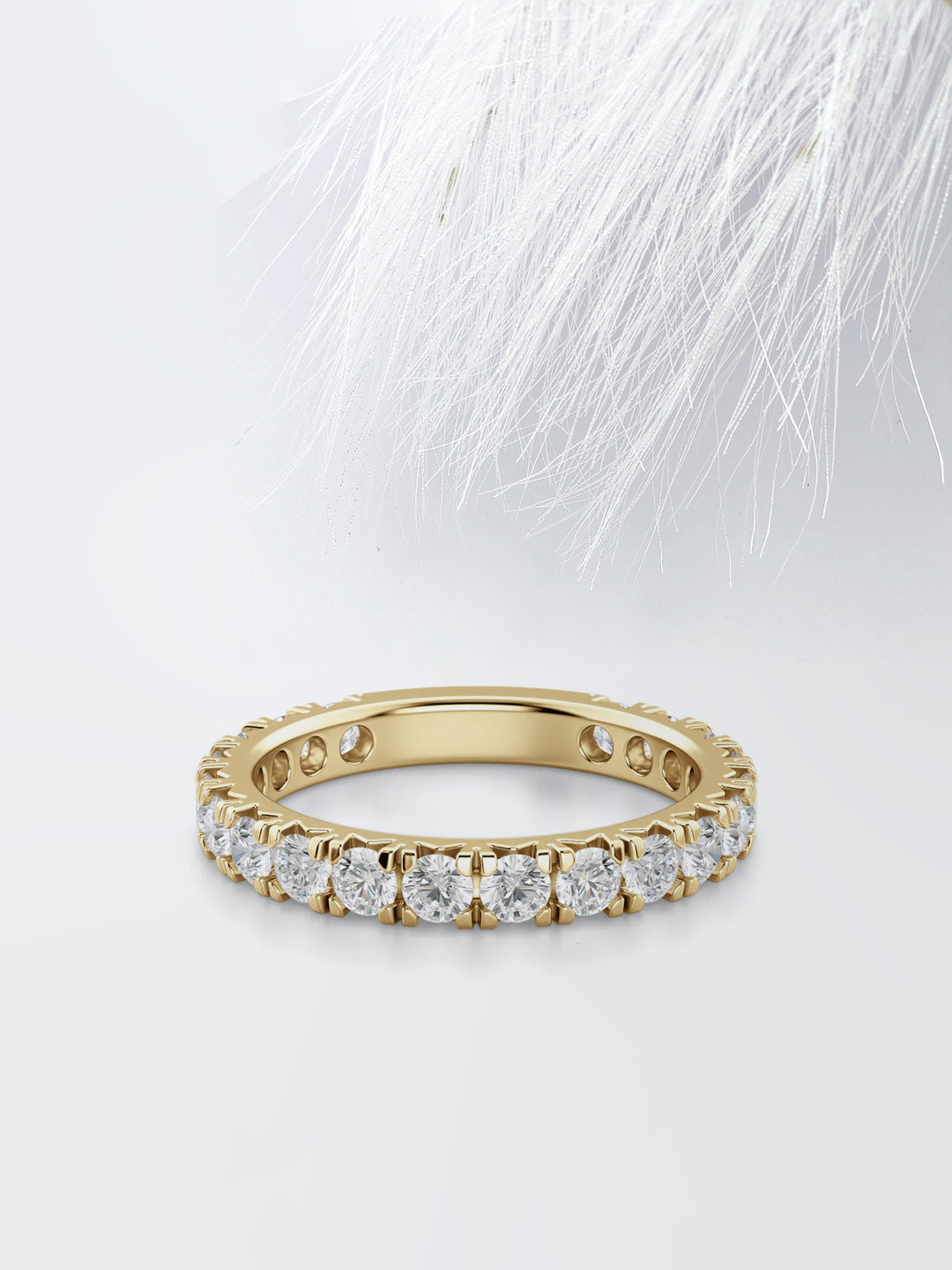 Round Cut 3/4 Eternity Diamond Wedding Band For Women