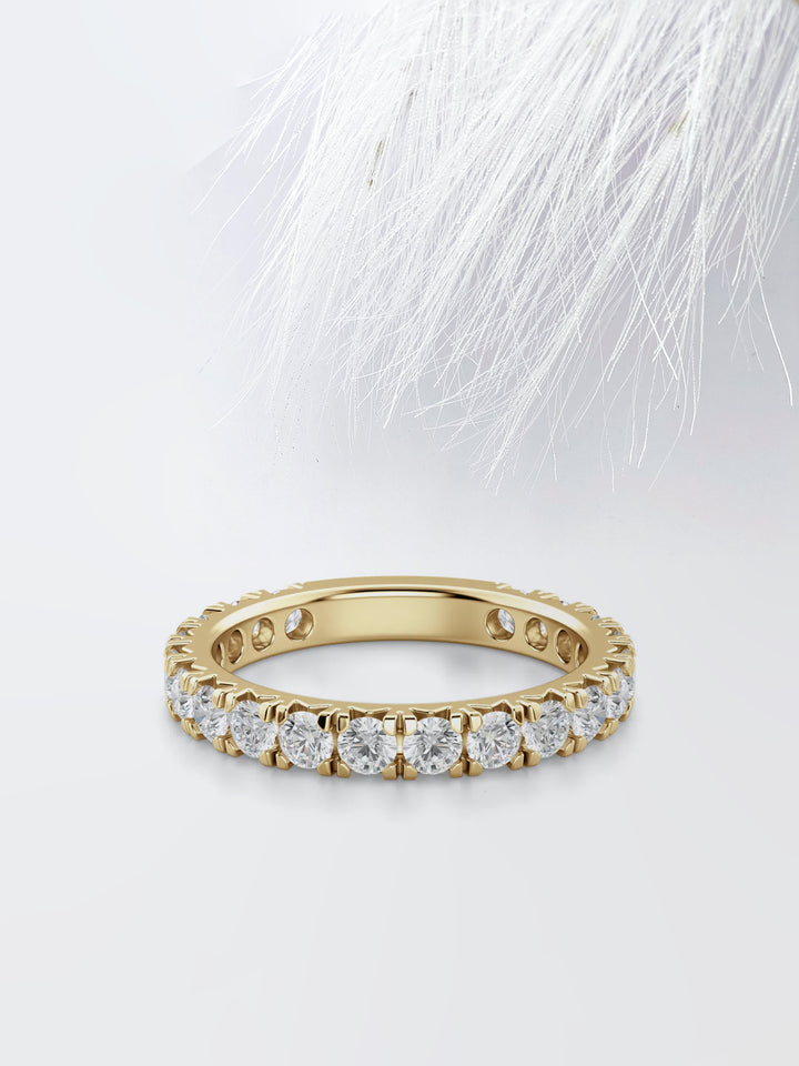 Round Cut 3/4 Eternity Diamond Wedding Band For Women