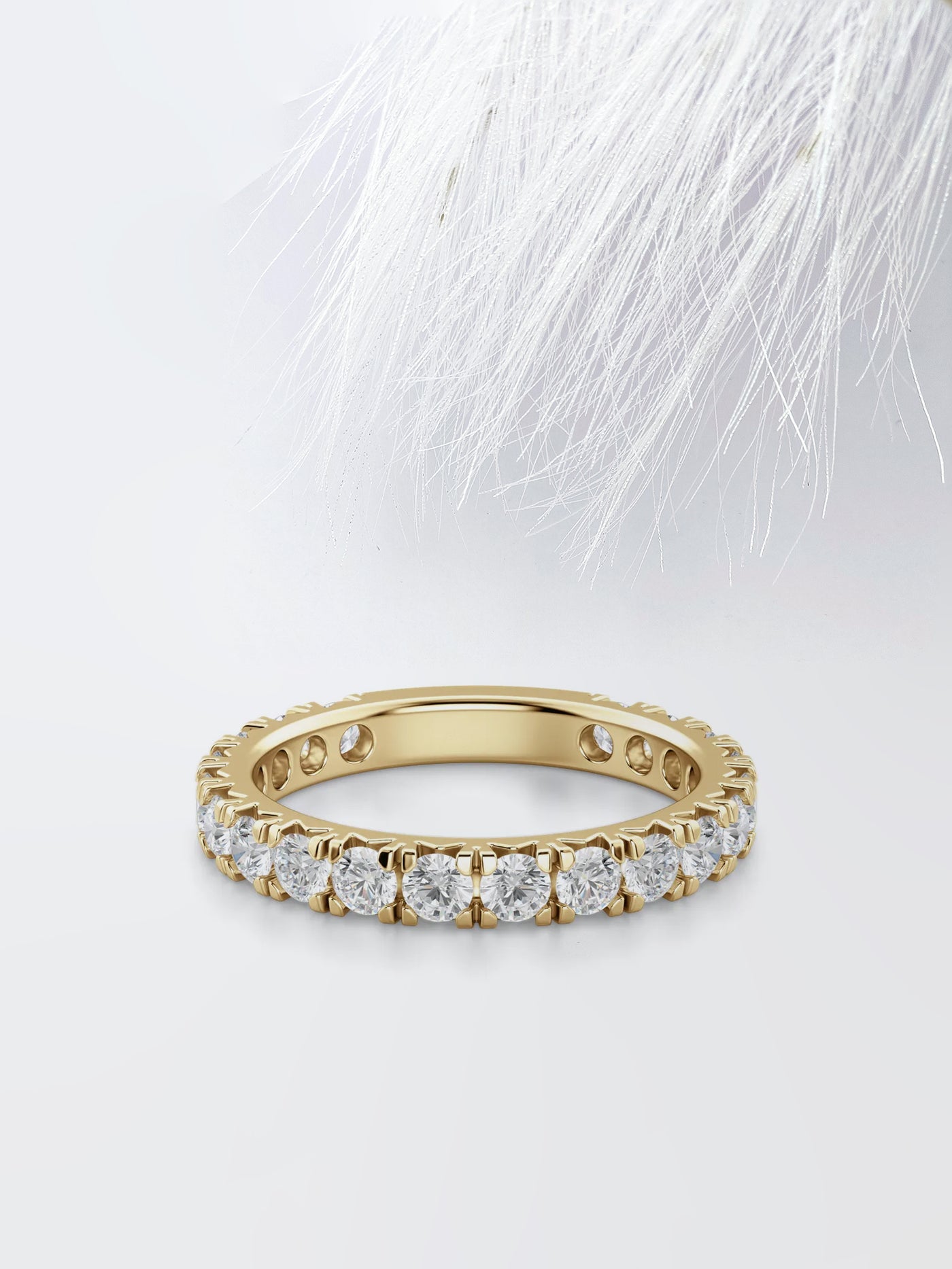 Round Cut 3/4 Eternity Diamond Wedding Band For Women