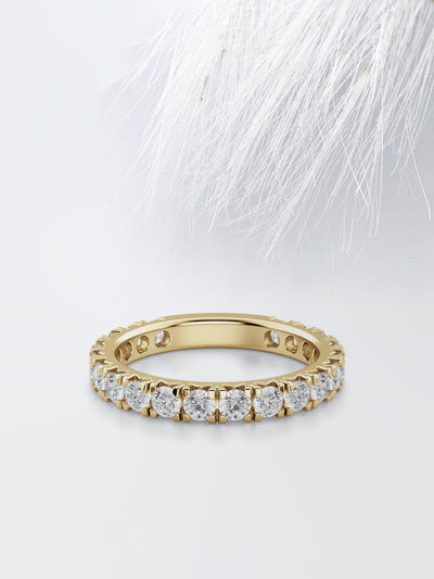 Round Cut 3/4 Eternity Diamond Wedding Band For Women