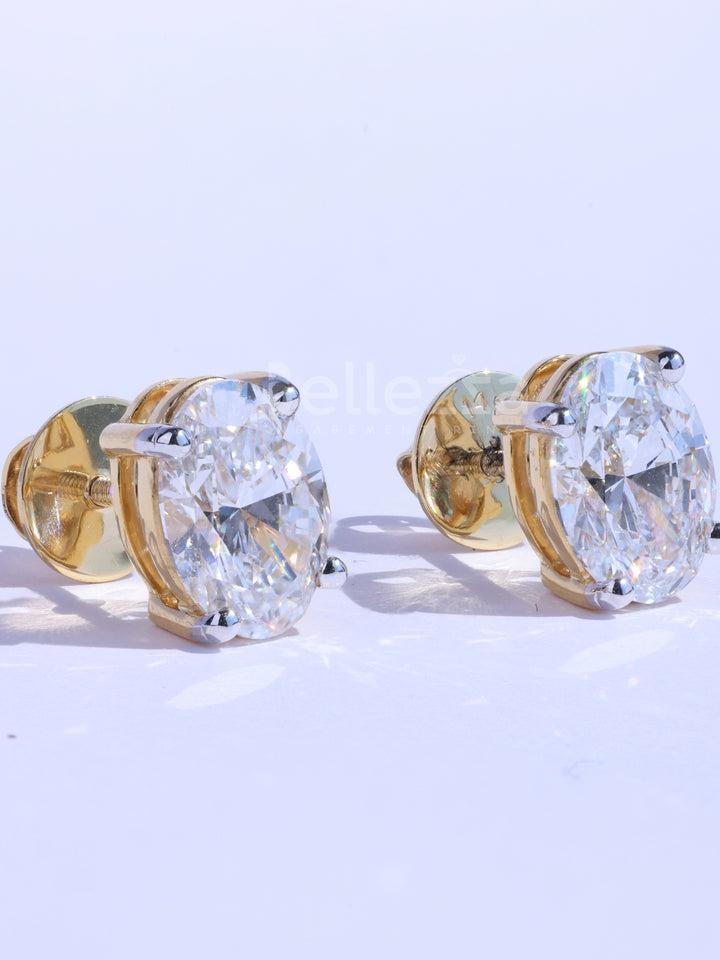 Oval Cut Diamond Moissanite Daily Wear Stud Earrings