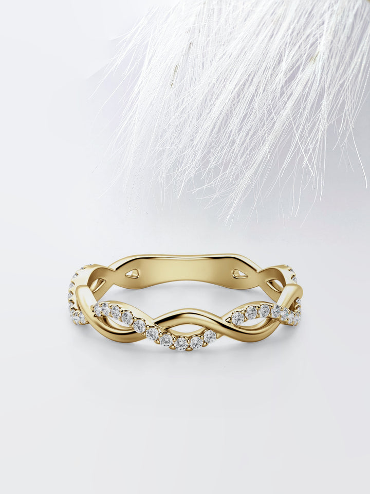 Round Cut Infinity Wedding Band For Women