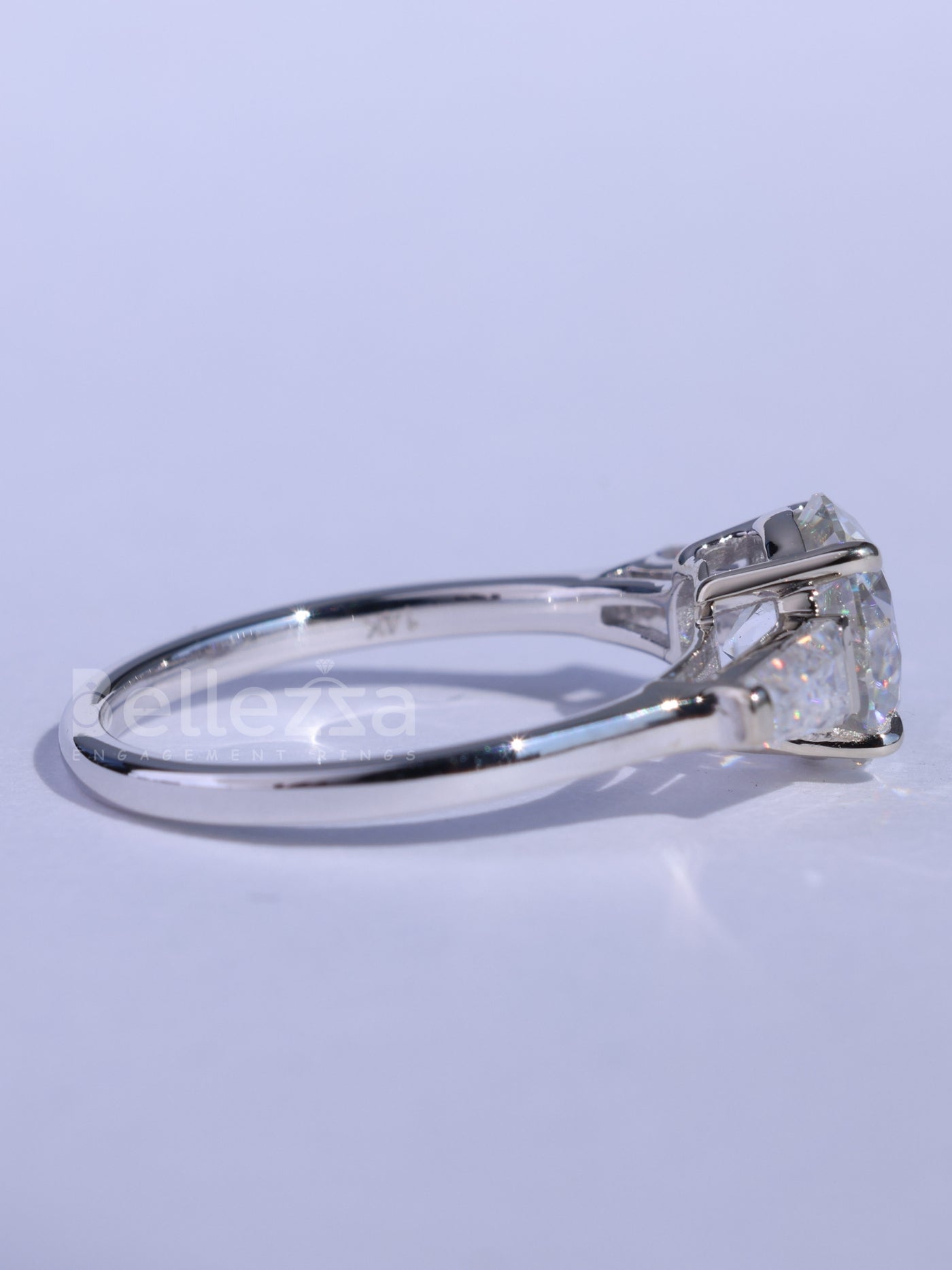 1.50CT Round Cut Three Stone Moissanite Engagement Ring