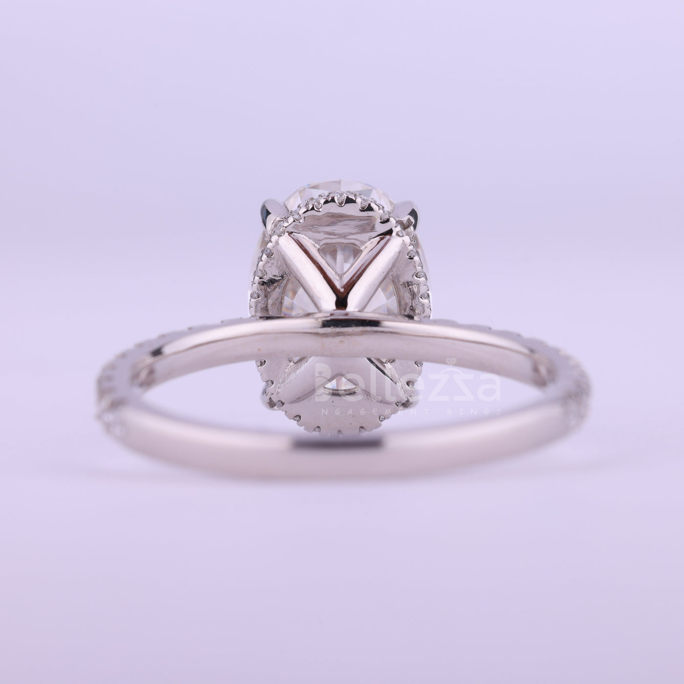 1.50CT Oval Cut Hidden Halo Moissanite Engagement Ring